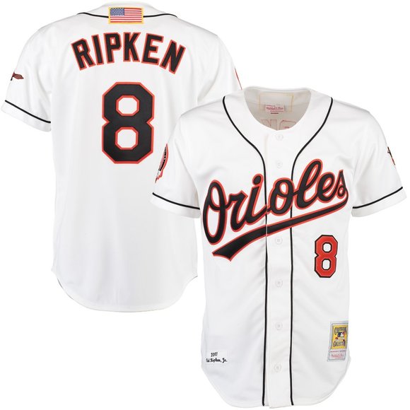 Baltimore Orioles Cal Ripken Mitchell & Ness White MLB Home Authentic Jersey 44 - Picture 8 of 8